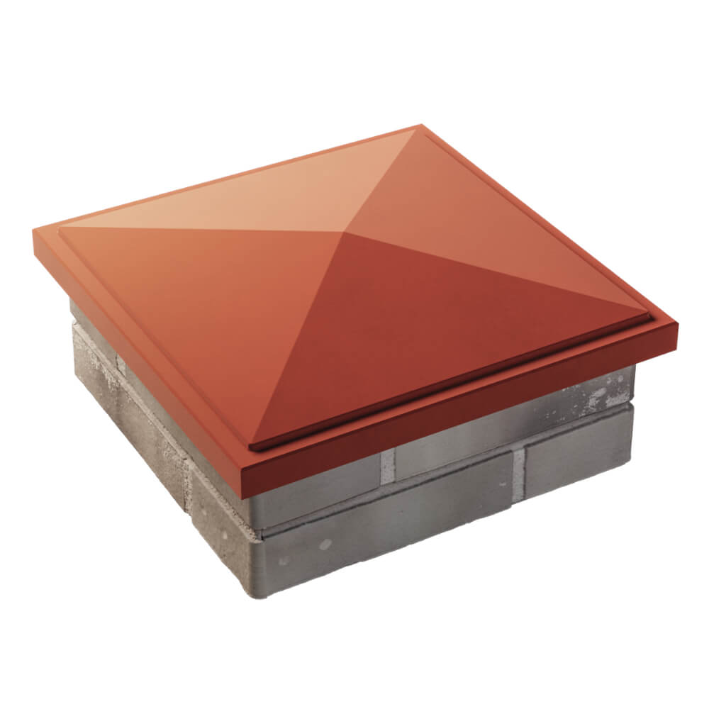 Колпак Zking БонаМоно Красный на столб 1.5х1.5 кирпича (385х385, 400х400мм) в Сызрани фото