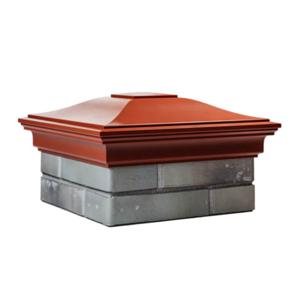 Колпак Zking Монблан Красный на столб 1.5х1.5 еврокирпича 0.7НФ (355х355мм) в Сызрани фото