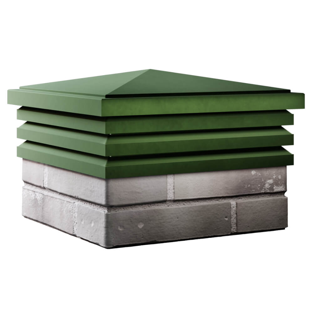 Колпак Zking Бона ХайТек Зеленый на столб 1.5х1.5 кирпича (385х385мм) в Сызрани фото