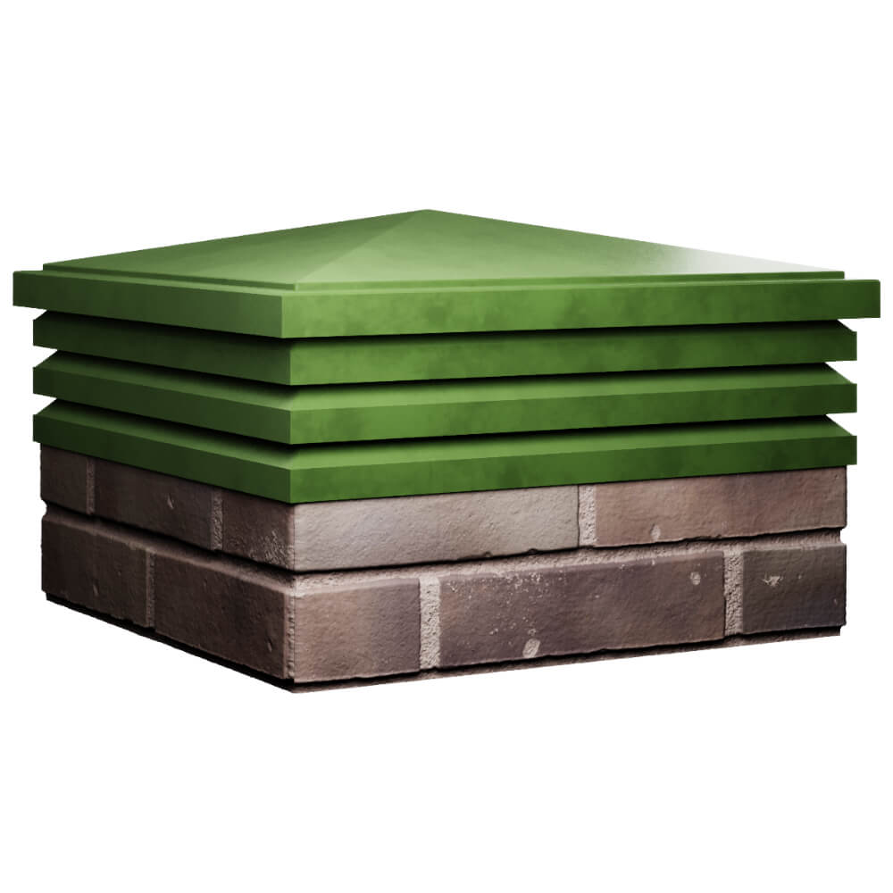 Колпак Zking Бона ХайТек Зеленый на столб 2х2 кирпича (513х513мм) в Сызрани фото