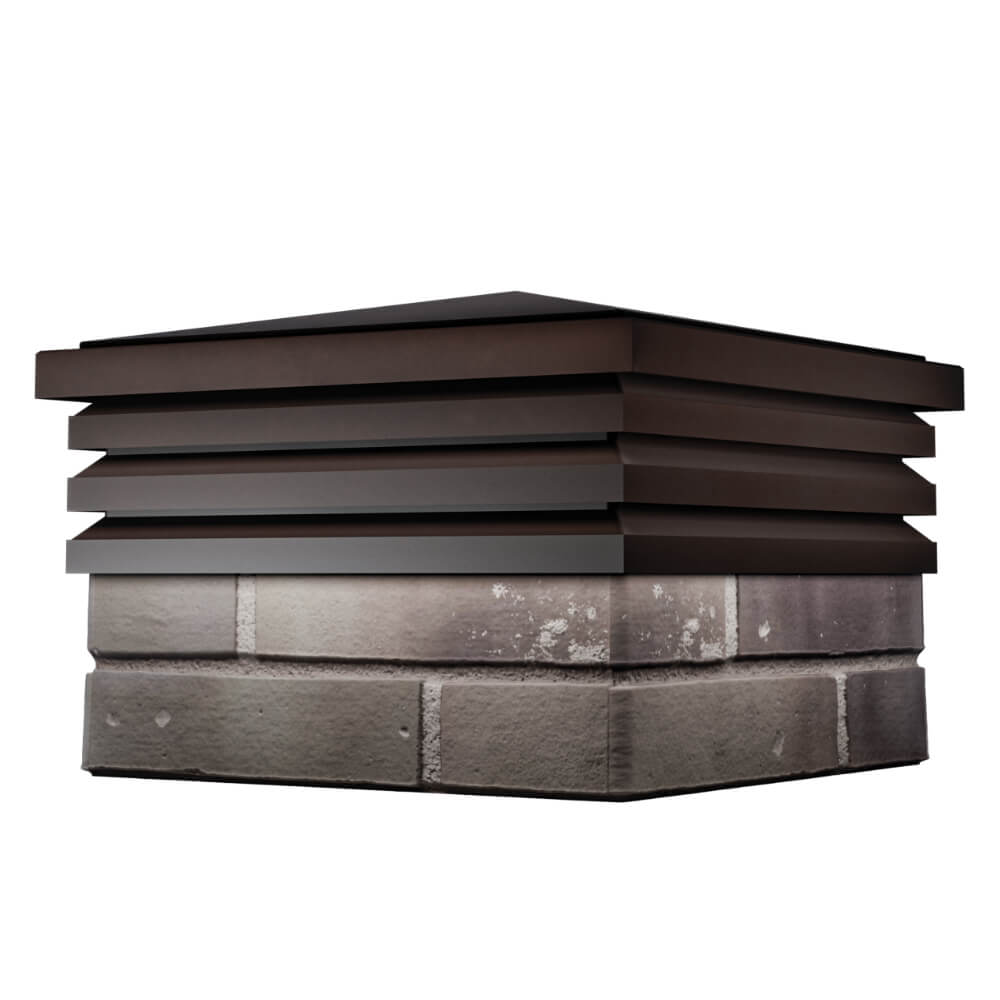 Колпак Zking Бона ХайТек Коричневый на столб 1.5х1.5 кирпича (385х385мм) в Сызрани фото