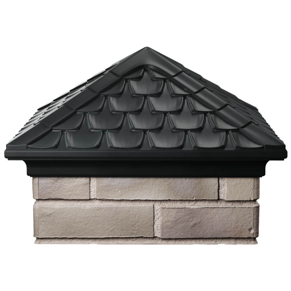 Колпак Zking Эльбрус Черный на столб 1.5х1.5 кирпича (385х385мм) Сызрань фото