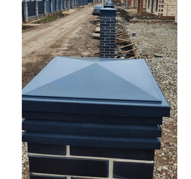 Колпак Zking Бона ХайТек Серый на столб 1.5х1.5 кирпича (385х385мм) в Сызрани фото