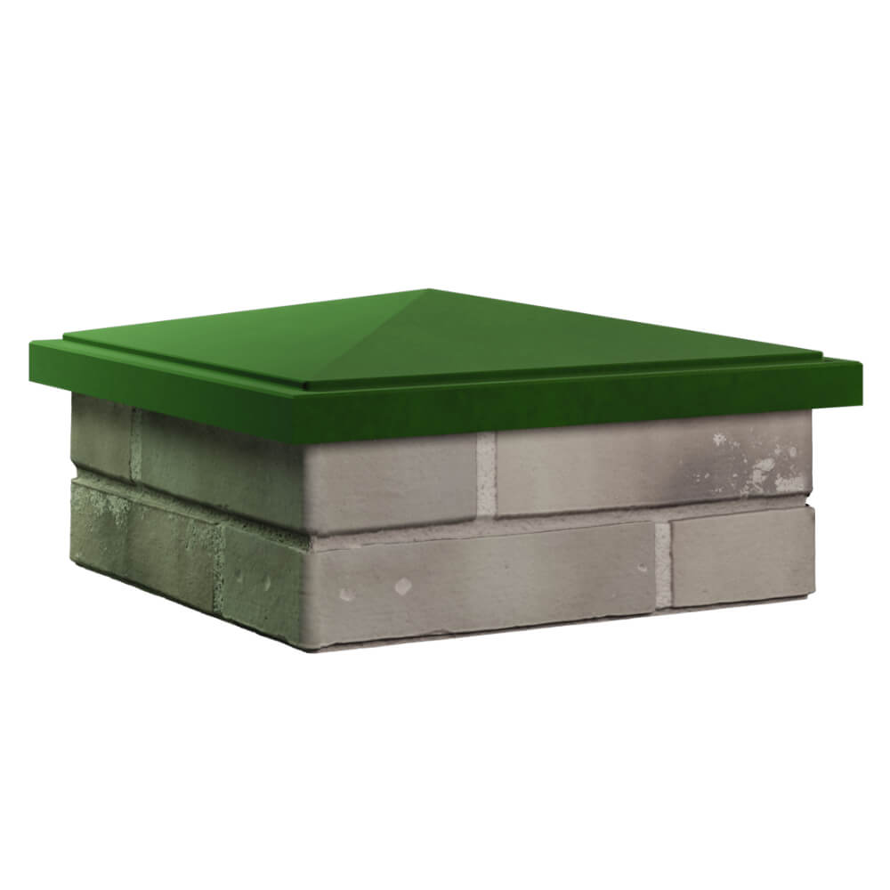 Колпак Zking БонаМоно Зеленый на столб 1.5х1.5 кирпича (385х385, 400х400мм) в Сызрани фото