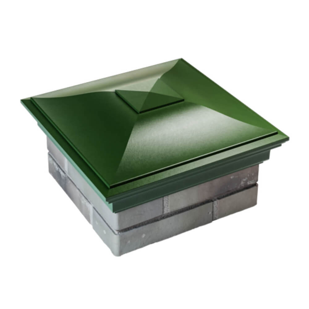 Колпак Zking Монблан Зеленый на столб 1.5х1.5 еврокирпича 0.7НФ (355х355мм) в Сызрани фото
