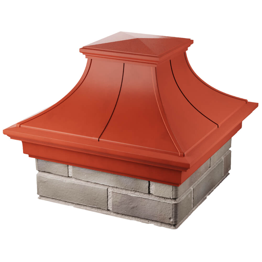 Колпак Zking Монблан Премиум Красный на столб 1.5х1.5 кирпича (385х385мм) в Сызрани фото