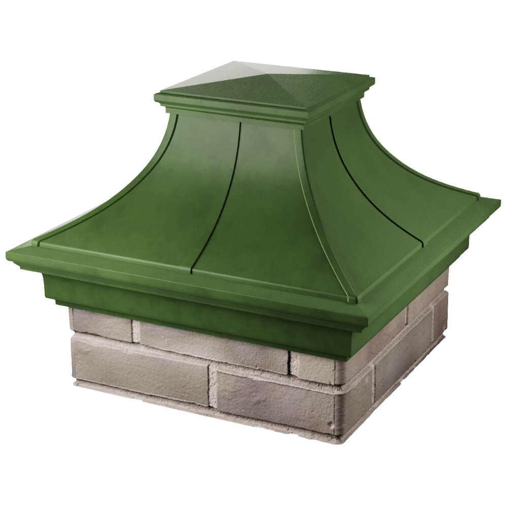 Колпак Zking Монблан Премиум Зеленый на столб 1.5х1.5 кирпича (385х385мм) в Сызрани фото