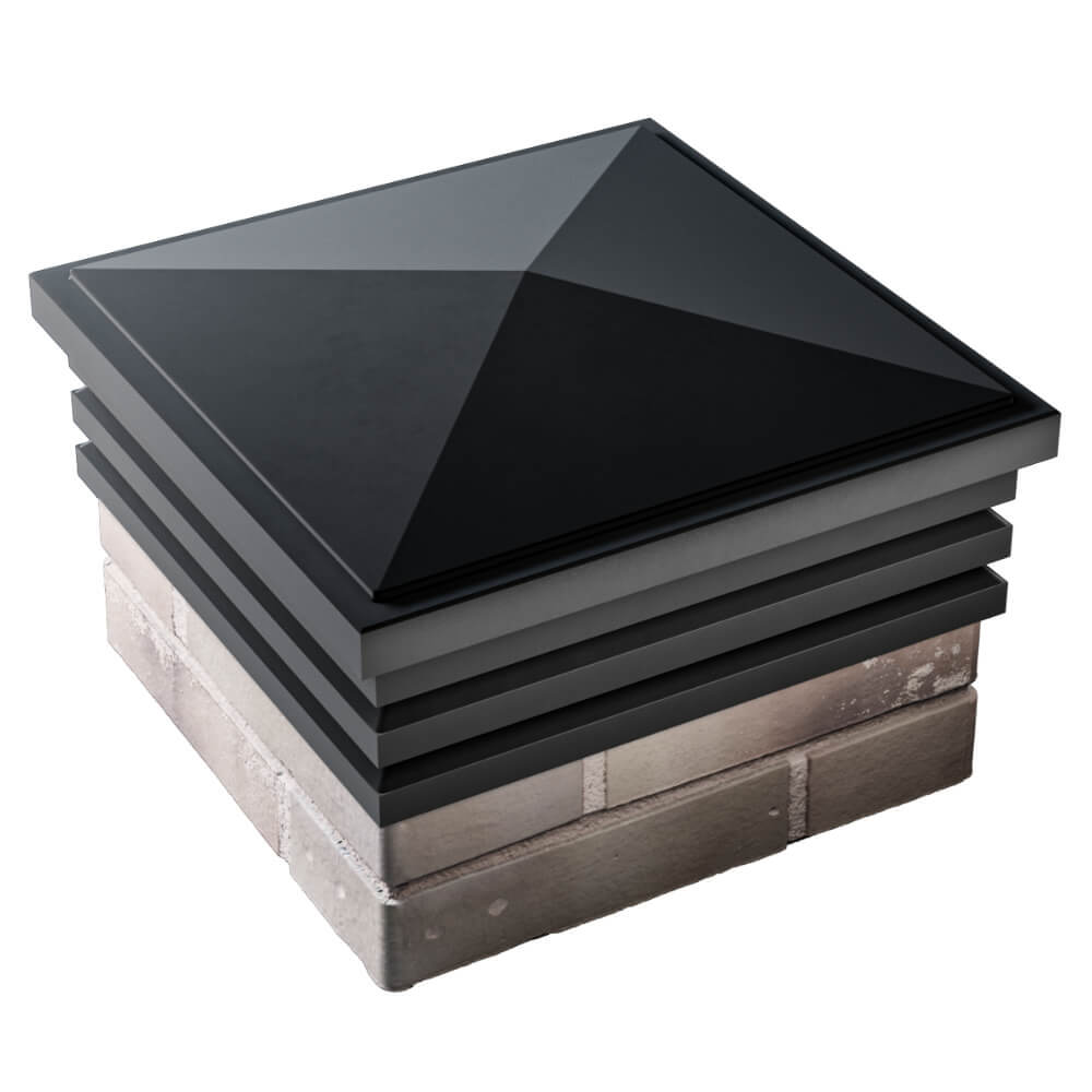 Колпак Zking Бона ХайТек Черный на столб 1.5х1.5 кирпича (385х385мм) в Сызрани фото