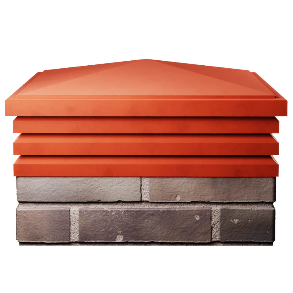 Колпак Zking Бона ХайТек Красный на столб 2х2 кирпича (513х513мм) Сызрань фото