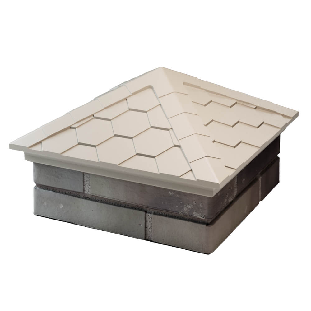 Колпак Zking Эверест Бежевый на столб 1.5х1.5 кирпича (390х390мм) в Сызрани фото