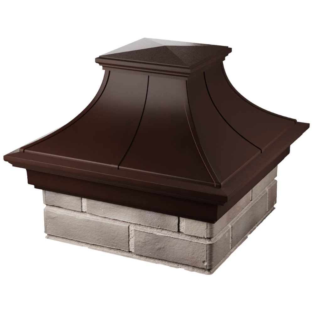 Колпак Zking Монблан Премиум Коричневый на столб 1.5х1.5 кирпича (385х385мм) в Сызрани фото