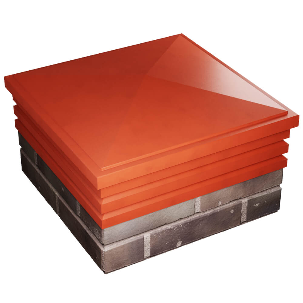 Колпак Zking Бона ХайТек Красный на столб 2х2 кирпича (513х513мм) в Сызрани фото