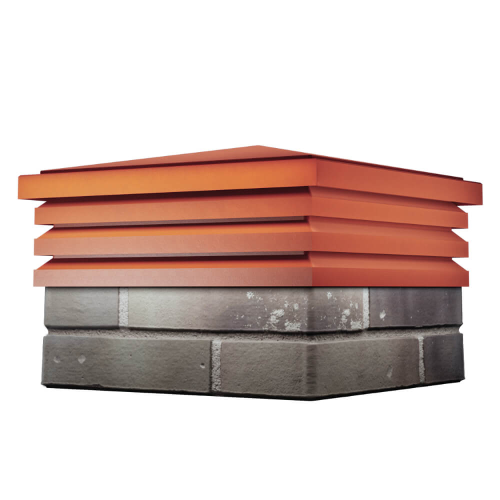 Колпак Zking Бона ХайТек Красный на столб 1.5х1.5 кирпича (385х385мм) в Сызрани фото