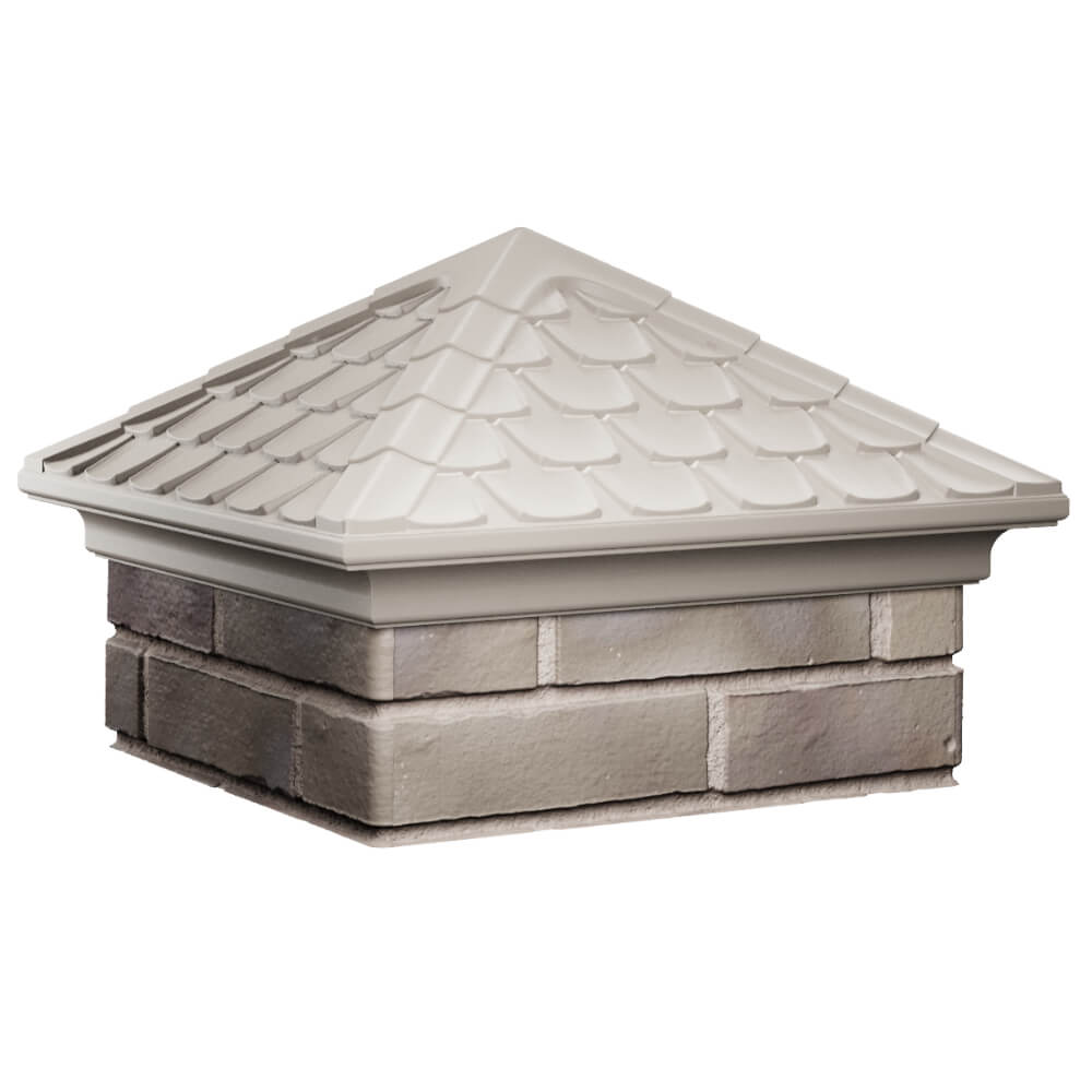 Колпак Zking Эльбрус Бежевый на столб 1.5х1.5 кирпича (385х385мм) в Сызрани фото