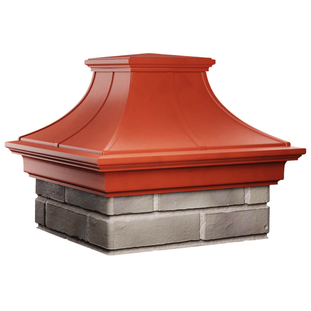 Колпак Zking Монблан Премиум Красный на столб 1.5х1.5 кирпича (385х385мм) в Сызрани фото