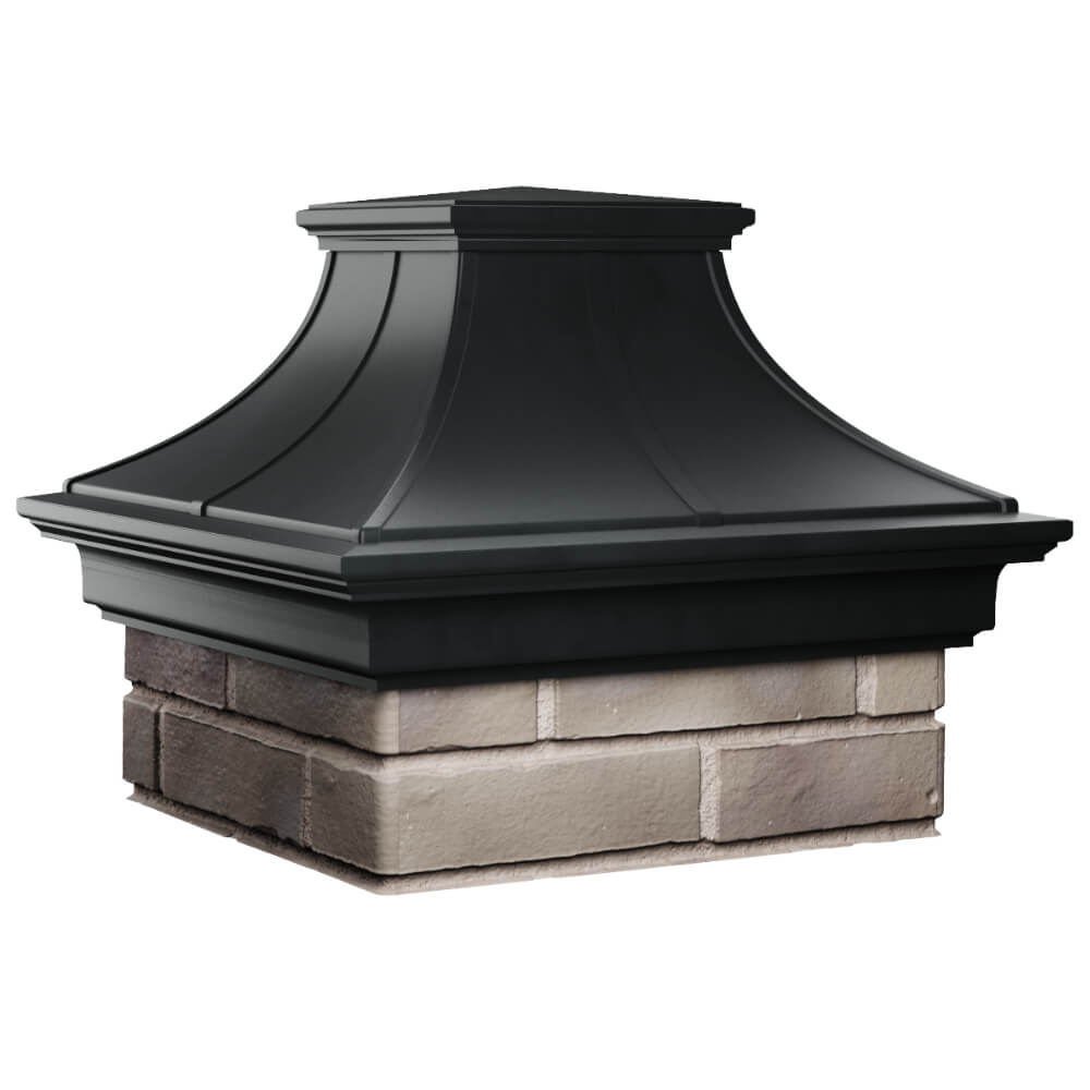 Колпак Zking Монблан Премиум Черный на столб 1.5х1.5 кирпича (385х385мм) в Сызрани фото