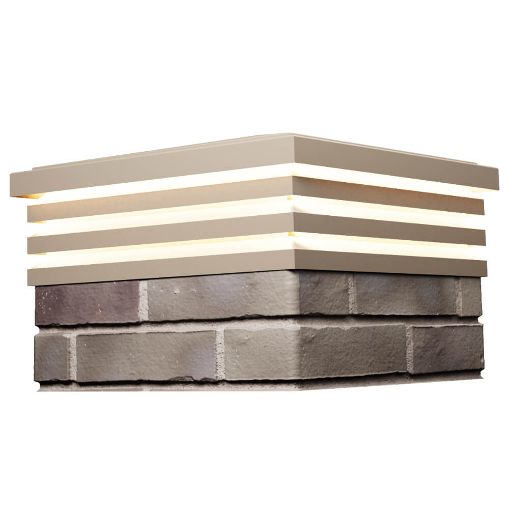 Колпак Zking Бона ХайТек Бежевый на столб 1.5х1.5 кирпича (385х385мм) с подсветкой в Сызрани фото