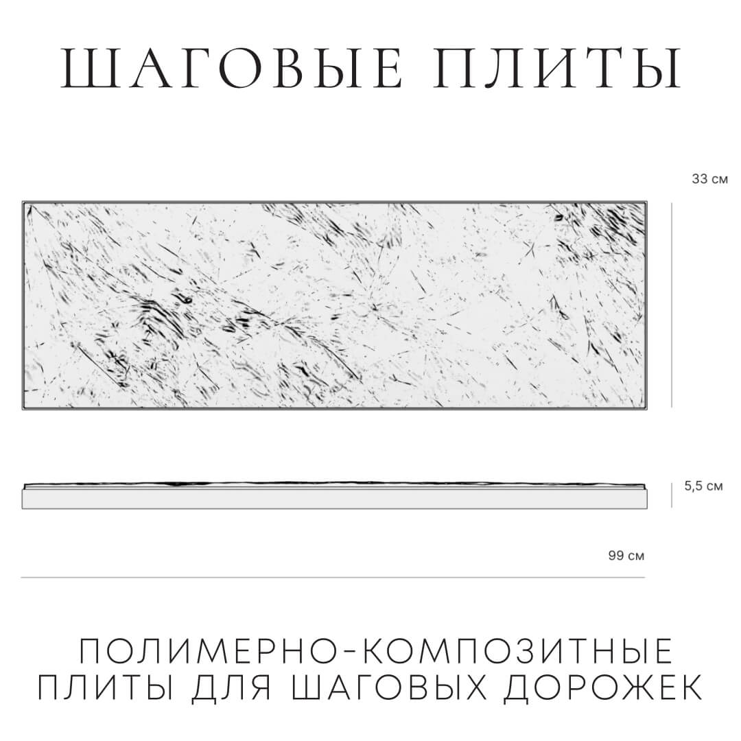 Шаговая плита STONE Графитовый Серый 990х330х55мм в Сызрани фото