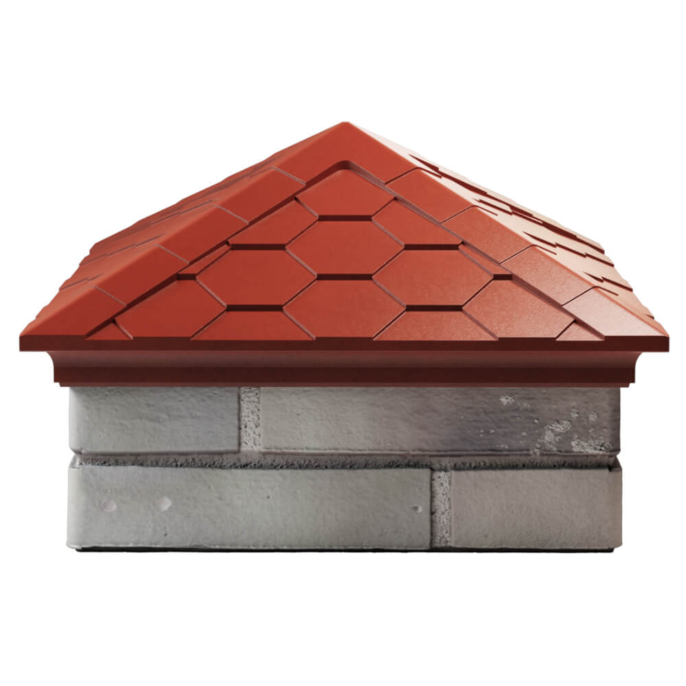 Колпак Zking Эверест Красный на столб 1.5х1.5 кирпича (390х390мм) Сызрань фото