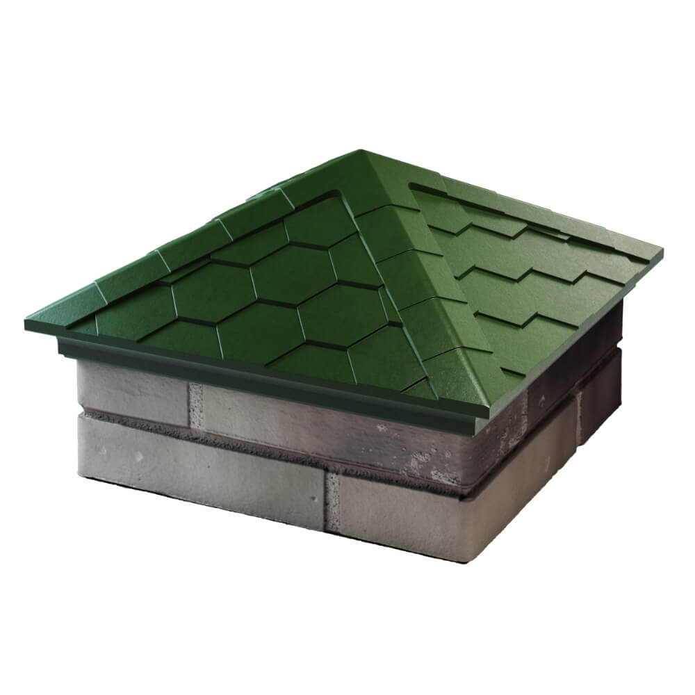 Колпак Zking Эверест Зеленый на столб 1.5х1.5 кирпича (390х390мм) в Сызрани фото