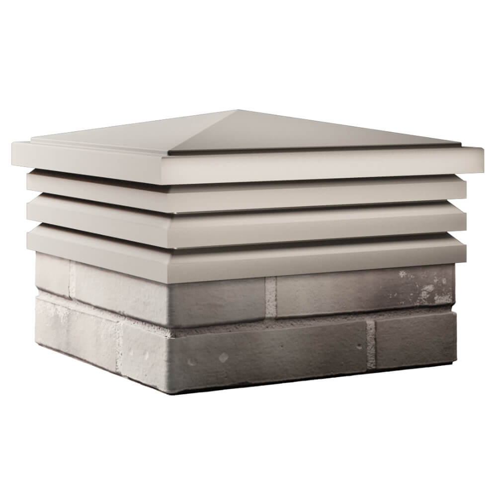 Колпак Zking Бона ХайТек Бежевый на столб 1.5х1.5 кирпича (385х385мм) в Сызрани фото