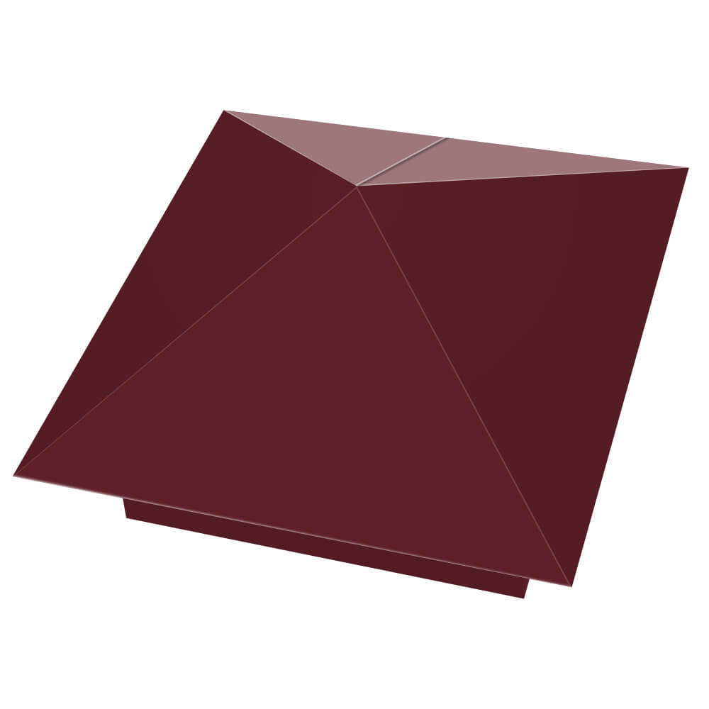 Колпак металлический 390х390мм RAL3005 Красное Вино заборный Сызрань фото