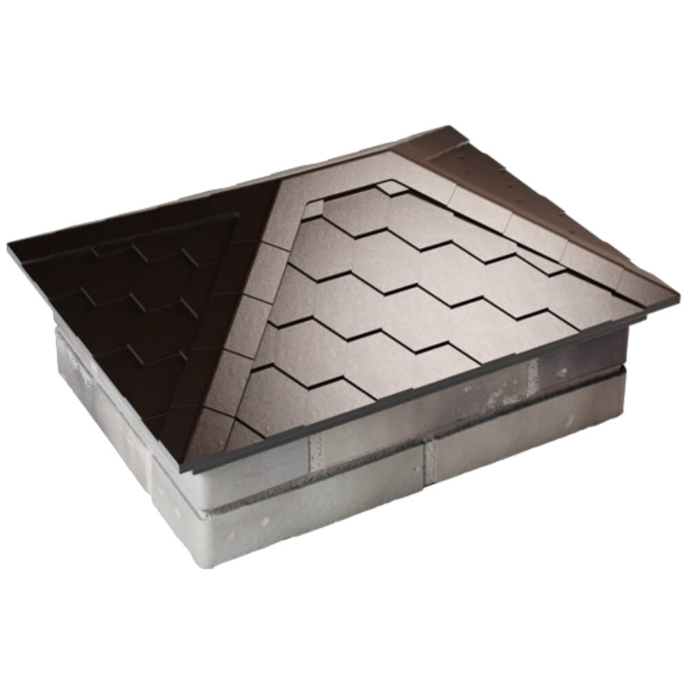 Колпак Zking Эверест Коричневый на столб 2х1.5 кирпича (520х390мм) Сызрань фото