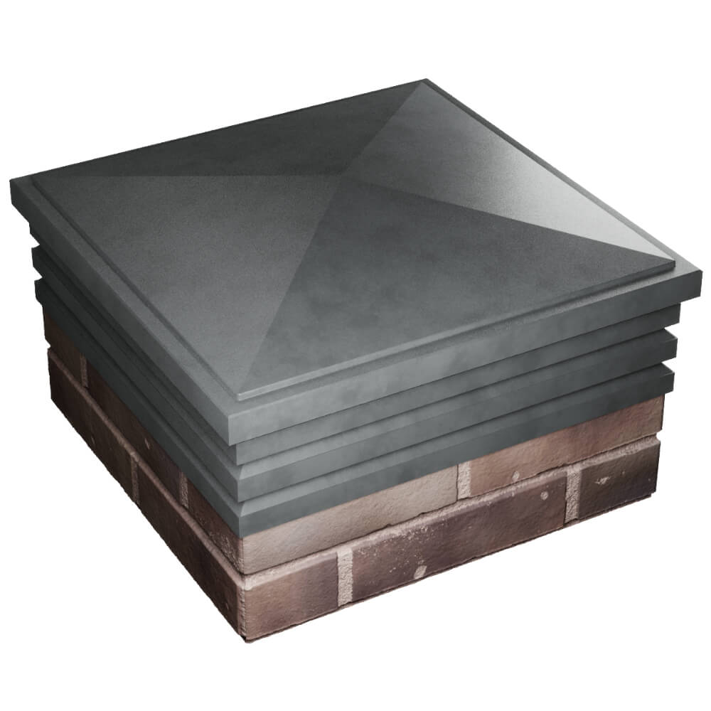 Колпак Zking Бона ХайТек Серый на столб 2х2 кирпича (513х513мм) в Сызрани фото