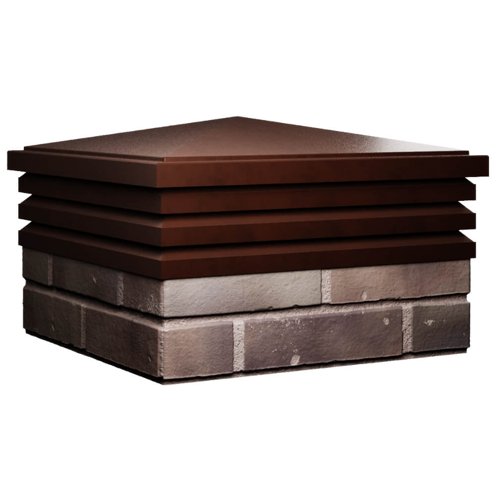 Колпак Zking Бона ХайТек Коричневый на столб 2х2 кирпича (513х513мм) в Сызрани фото