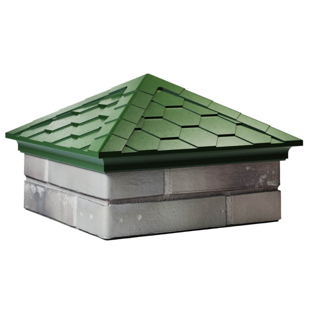 Колпак Zking Эверест Зеленый на столб 1.5х1.5 кирпича (390х390мм) в Сызрани фото