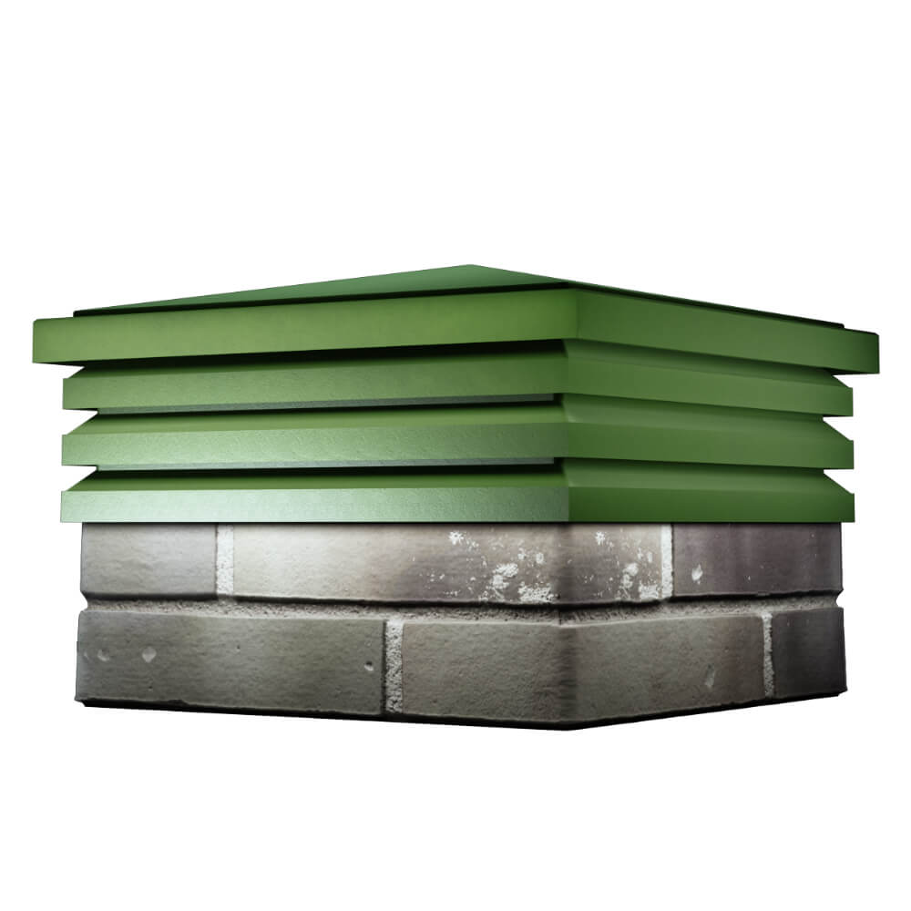 Колпак Zking Бона ХайТек Зеленый на столб 1.5х1.5 кирпича (385х385мм) в Сызрани фото