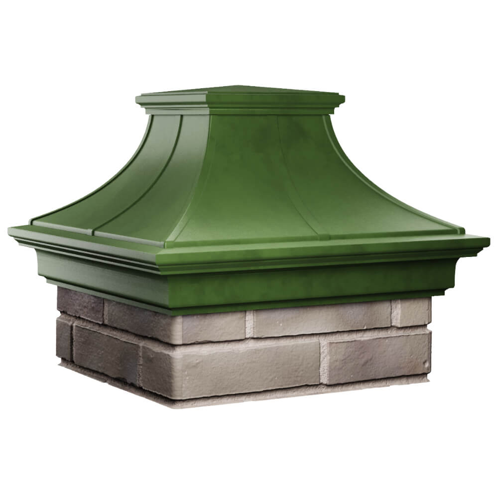 Колпак Zking Монблан Премиум Зеленый на столб 1.5х1.5 кирпича (385х385мм) в Сызрани фото