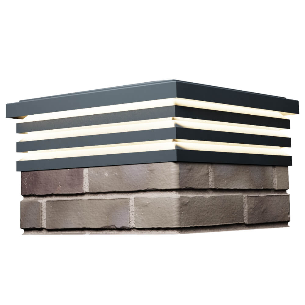 Колпак Zking Бона ХайТек Серый на столб 1.5х1.5 кирпича (385х385мм) с подсветкой в Сызрани фото