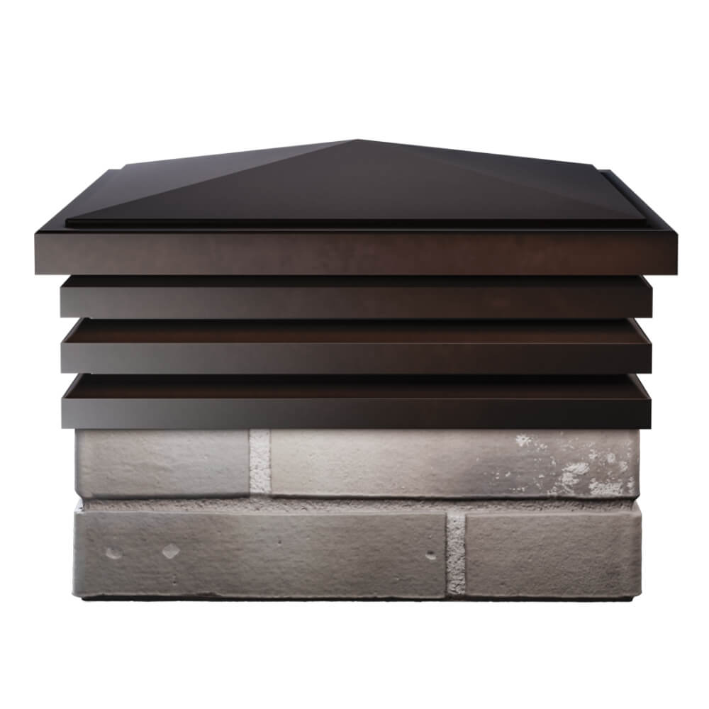 Колпак Zking Бона ХайТек Коричневый на столб 1.5х1.5 кирпича (385х385мм) Сызрань фото