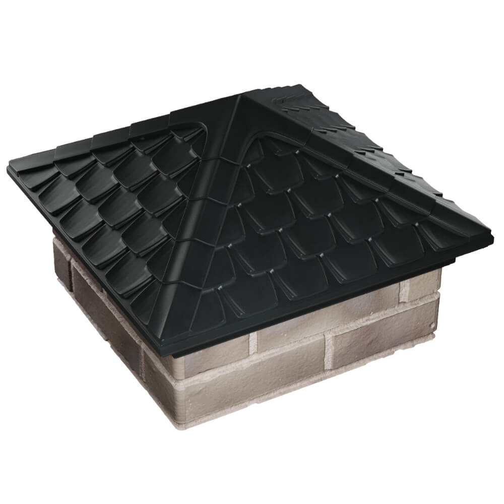 Колпак Zking Эльбрус Черный на столб 1.5х1.5 кирпича (385х385мм) в Сызрани фото