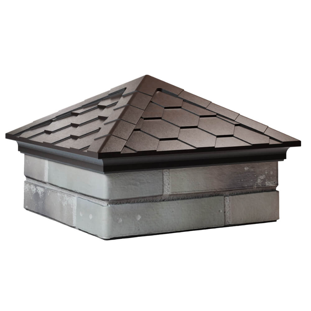 Колпак Zking Эверест Коричневый на столб 1.5х1.5 кирпича (390х390мм) в Сызрани фото