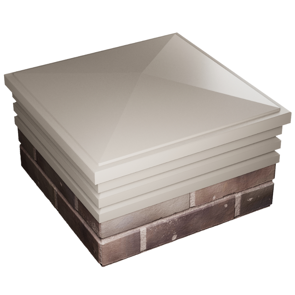 Колпак Zking Бона ХайТек Бежевый на столб 2х2 кирпича (513х513мм) в Сызрани фото