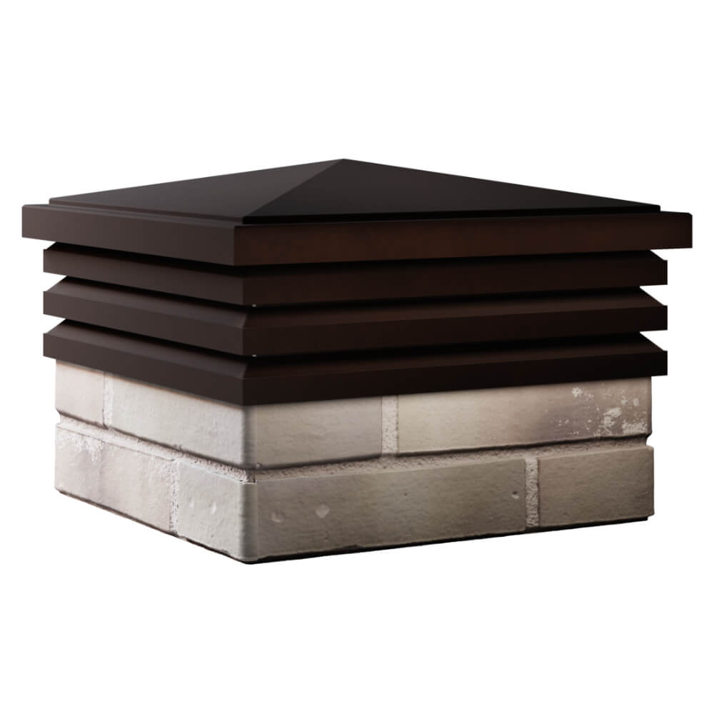 Колпак Zking Бона ХайТек Коричневый на столб 1.5х1.5 кирпича (385х385мм) в Сызрани фото