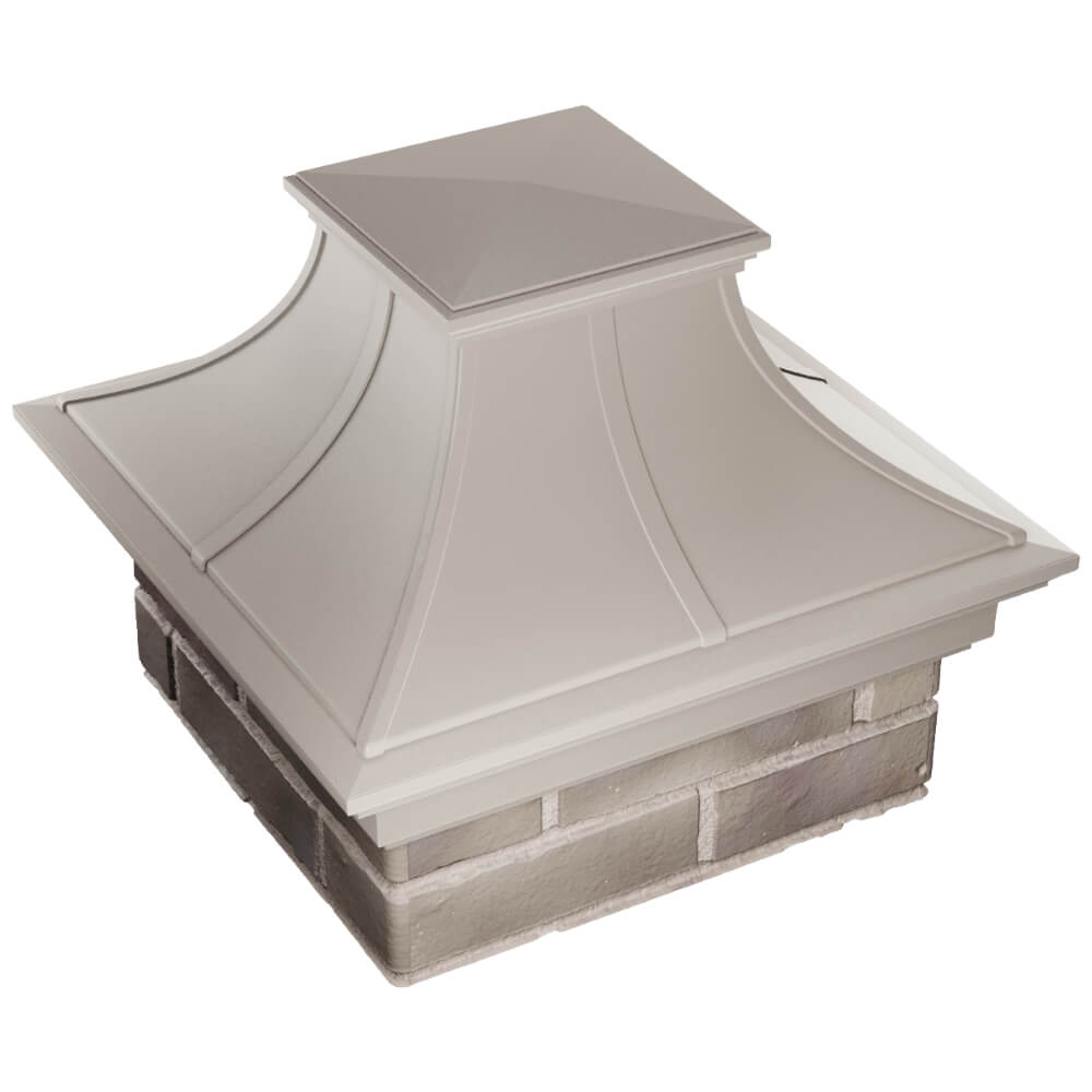 Колпак Zking Монблан Премиум Бежевый на столб 1.5х1.5 кирпича (385х385мм) в Сызрани фото