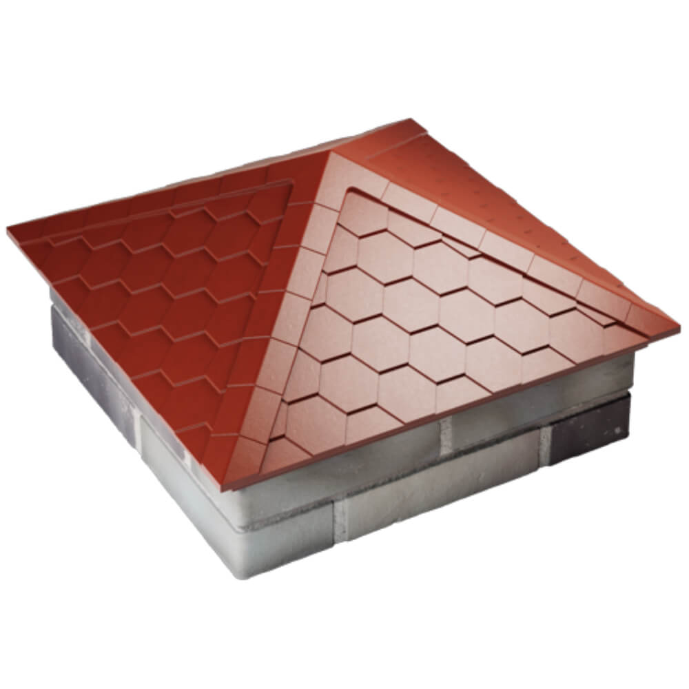 Колпак Zking Эверест Красный на столб 2х2 кирпича (535х535мм) Сызрань фото